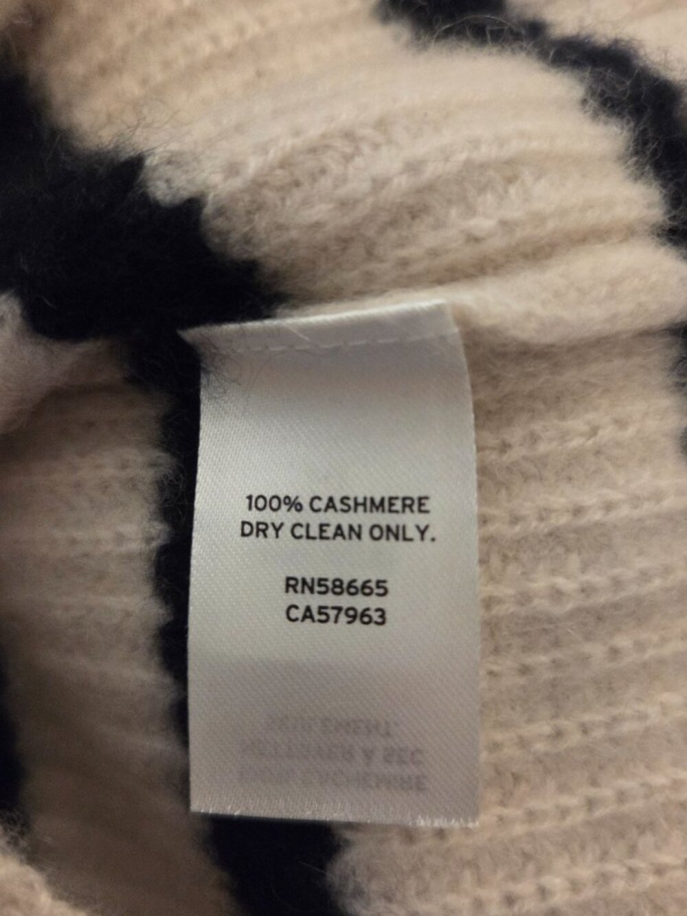 Nordstrom Pullover Thick Funnel Neck 100% Cashmere Sweater Womens M Striped - Picture 6 of 9